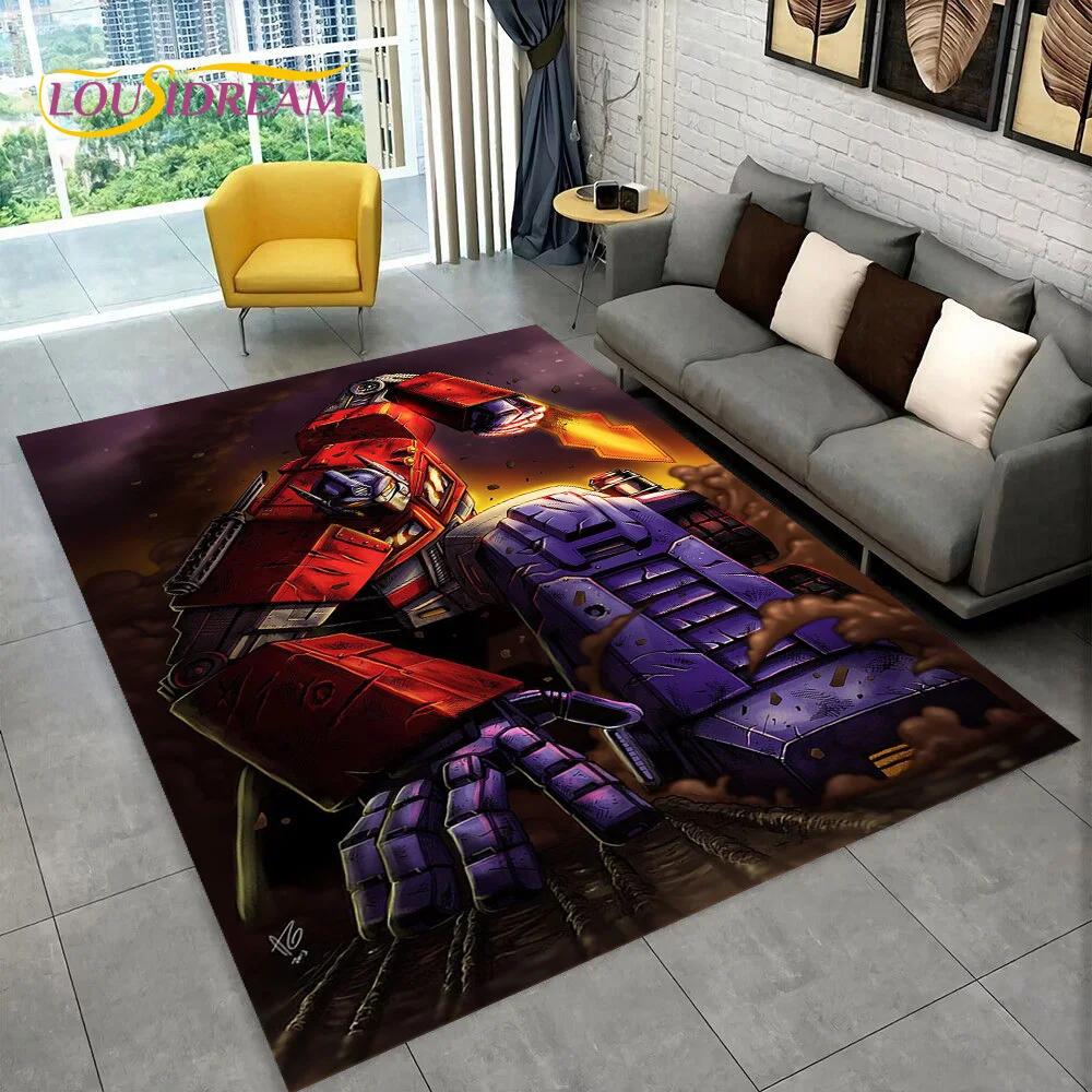 Cartoon T-Transformers Autobots 3D Rug Carpet for Living Room Bedroom Home Decor,Floor Mat Non-slip for Sofa Doormat Gift Kids