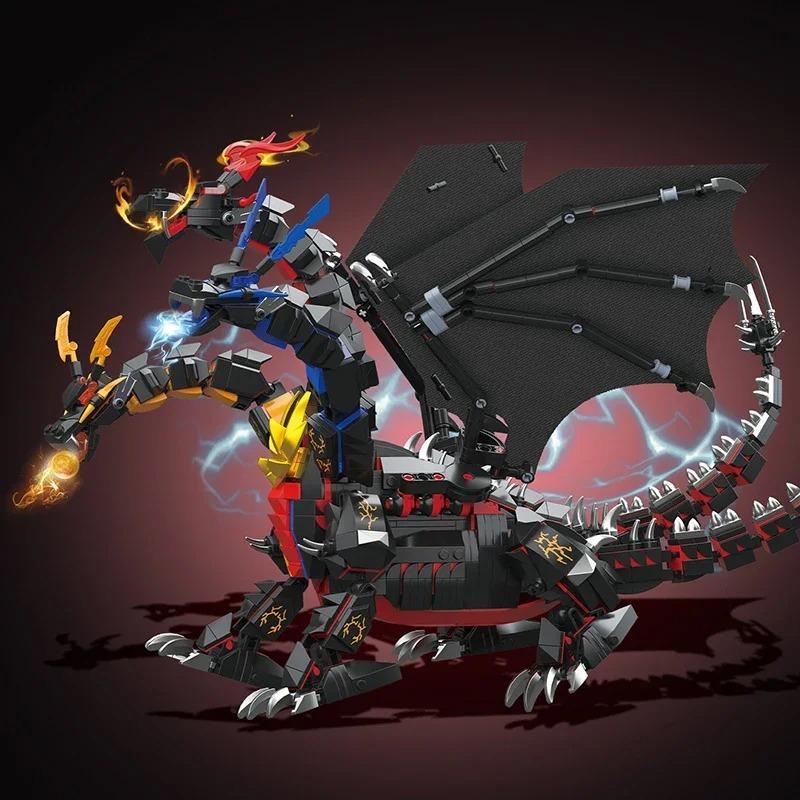 Creativo 1400PCS Personaggio di Gioco Hydreigon Drago Blocchi da Costruzione Drago Tre Elementi Mattoncini da Assemblare Giocattoli Regalo Per Ragazzo Adulto senza scatola