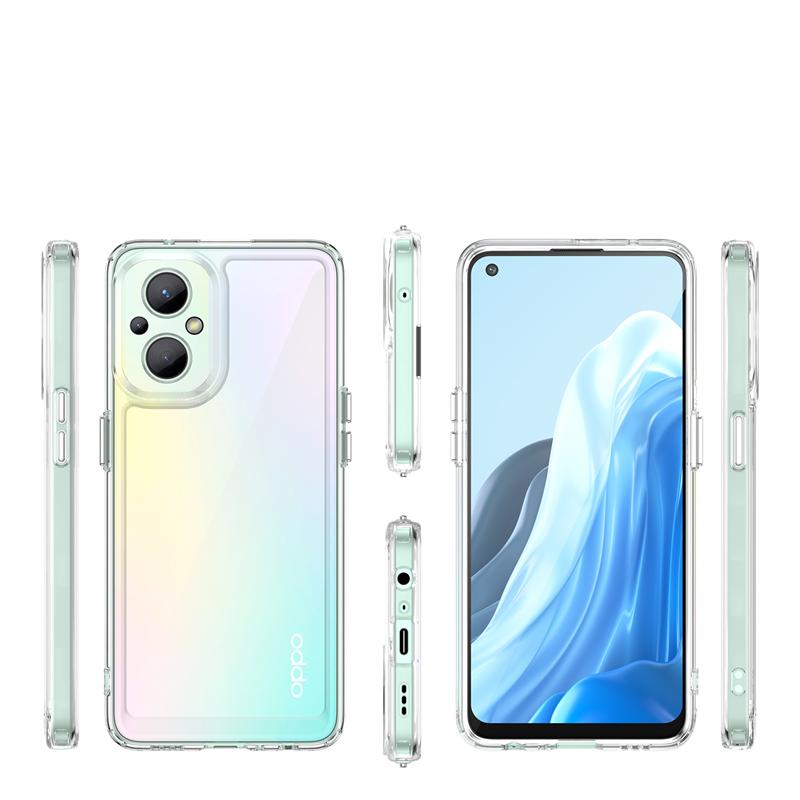 For Cover OPPO Reno 8 Lite Case Reno 8 Lite Capa New Shockproof Bumper Clear Transparent Multicolor For Fundas Reno 8 Lite Cover