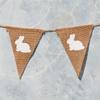 7Pcs Rabbit Triangle Hanging Linen Flags Banner Bunting for Baby Birthday Party Decor