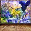 VIKAMA Fantasy Castle Tapestry Magical Forest Mountain Waterfall Scenery Wall Hanging Aesthetic Decor for Bedroom Living Room3