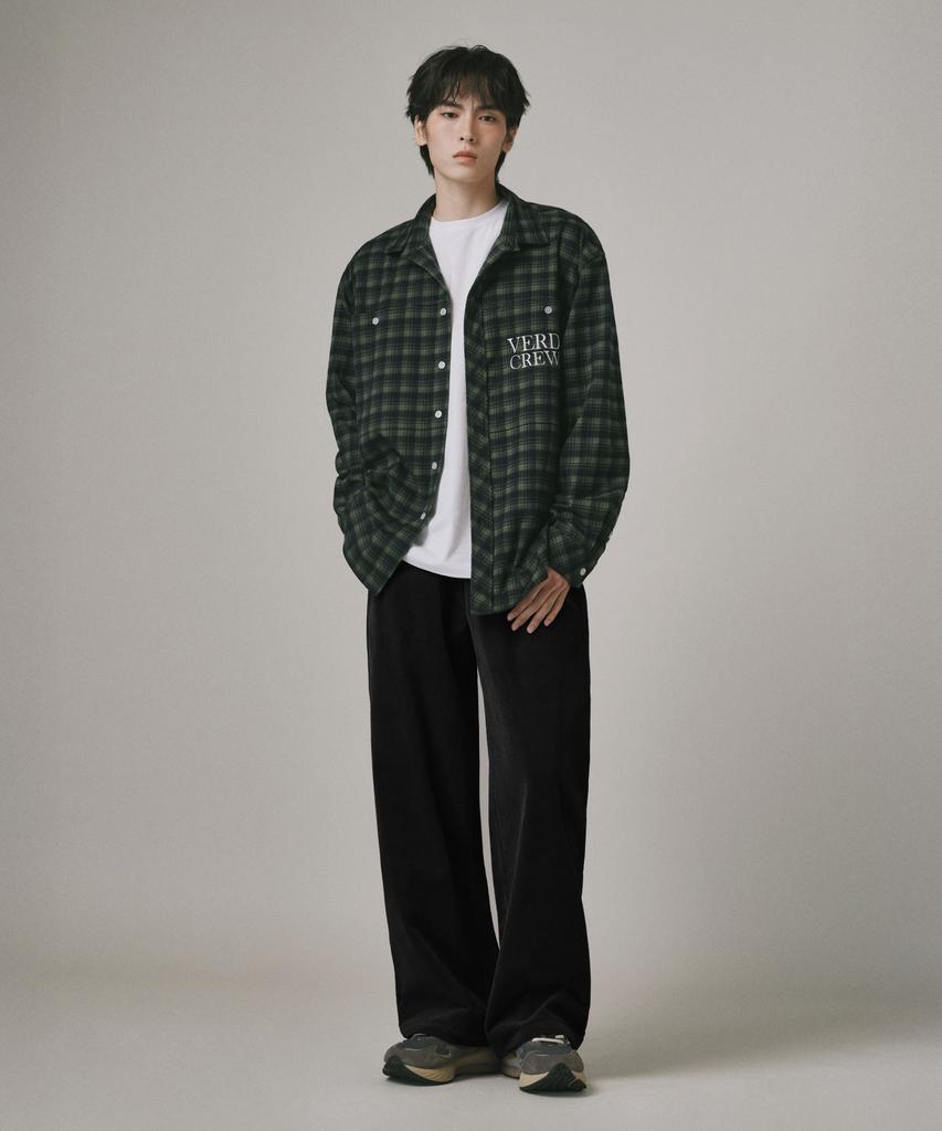 Beodeonteu Basic Wide Corduroy Elastic Pants [Black]