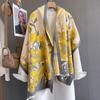Autumn and Winter Plants, Flowers, Jacquard Scarves, Women's Imitation Cashmere, High-end Warmth, Thickened Versatile Fringed Scarves, Shawls