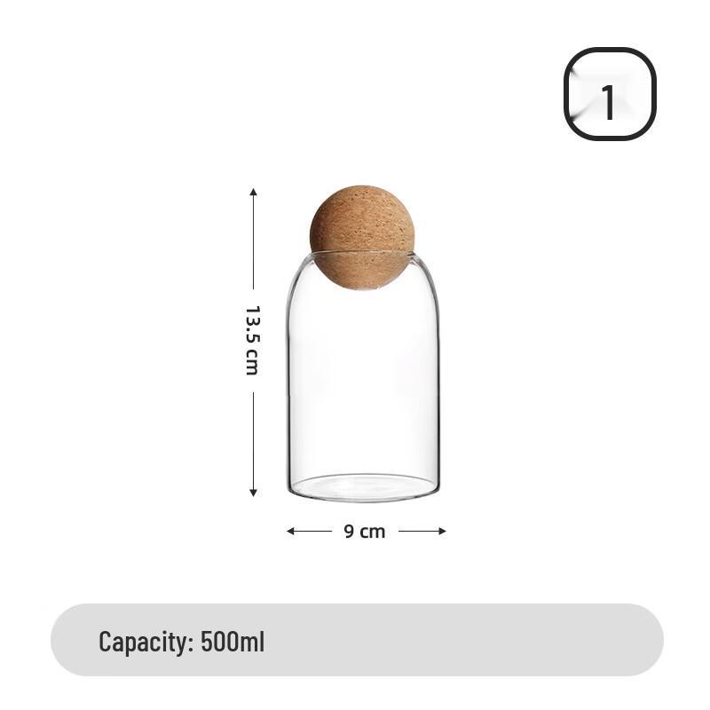 High Borosilicate Glass Food Storage Jar with Cork Lid
