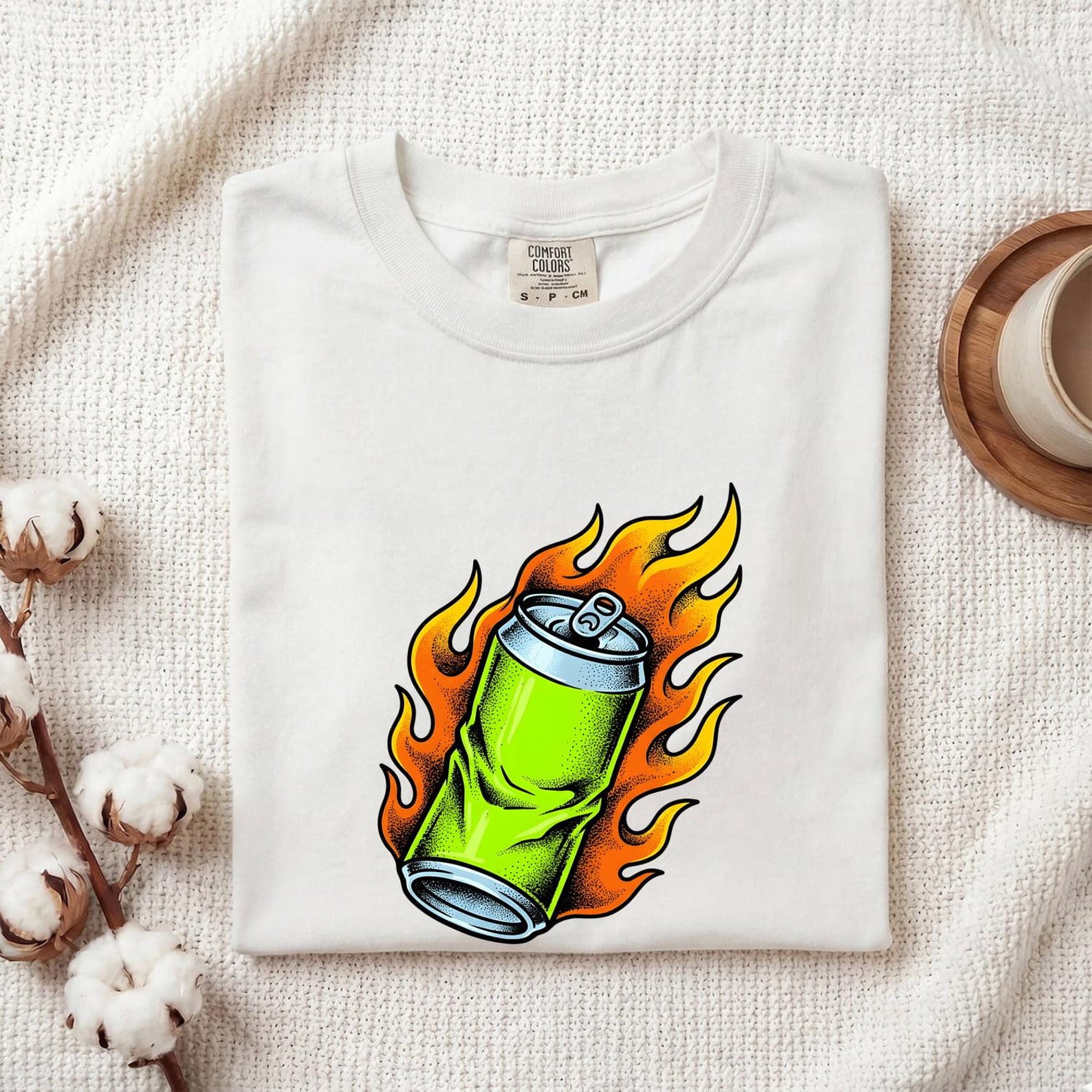 Energy Drink Can Shirt Drinks Beverage Gift Women Bold Graphic Tee Energy Can T-Shirt Drink Fan Graphic Tshirt Beverage Design Pop Art S