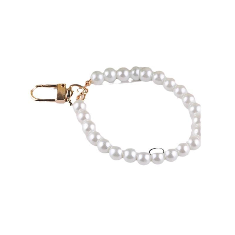 Korean Pearl Keychain & Glass Bead Phone Lanyard Set - Stylish Beaded Bracelet & Car Keychain DIY Kit