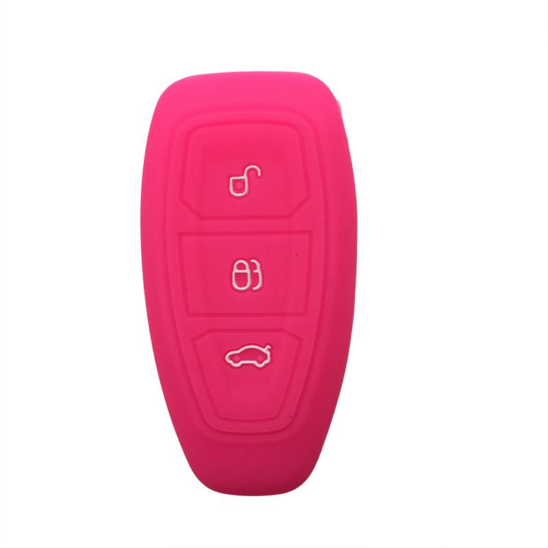 

Key Holder Case for Ford Kuga 2 3 Key Cover for Ford Focus Mk3 Ranger Ecosport ST Mondeo MK4 MK2 Key Shell Fob Car Accessories Яскраво-рожевий