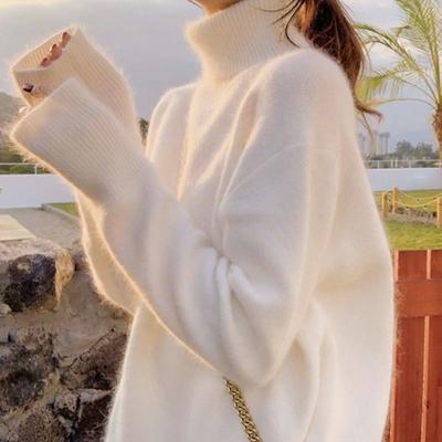 Sweaters Pullover Women In Autumn and Winter Loose Outside Knitwear Versatile Solid Casual Long Sleeve Pullover Sweater Women