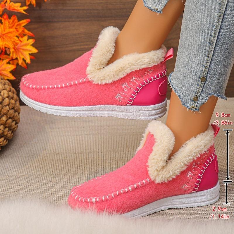 Fashion 2025 New Plus Size Snow Boots Fashion Flat Warm Plus Velvet Cotton Boots