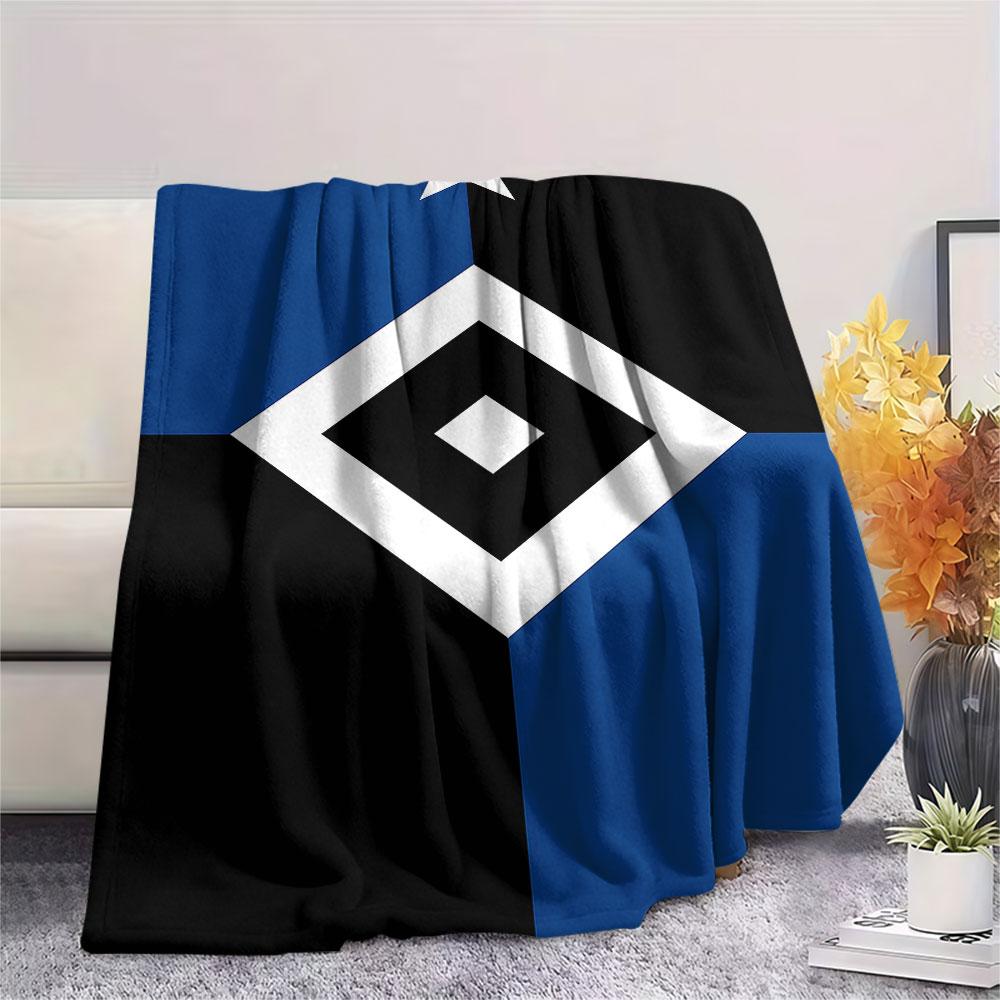 1PC Hamburger SV Patterned Flannel Blanket Suitable For All Seasons for Home Decor Warmth and Comfort Gifts Holiday Present