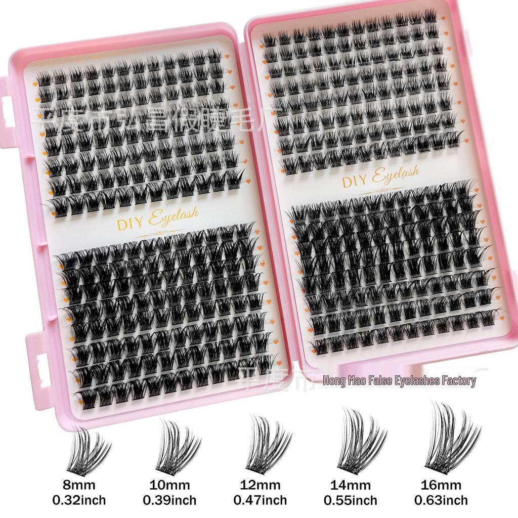 New Large Capacity DIY Segmented Hot Melt Cluster Eyelash Set