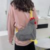 Chickens Shape Pellet Fiber Crossbody Bags for Woman Short Plush Funny Carto Handbag Shoulder Bag, Teen Youth Children Gits