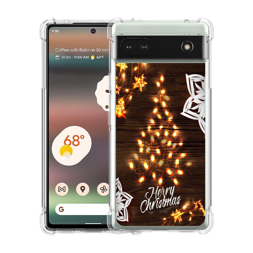 Christmas Four-Corner Drop-Proof TPU Case for Google Pixel 8 Mobile Phone - Festive Design