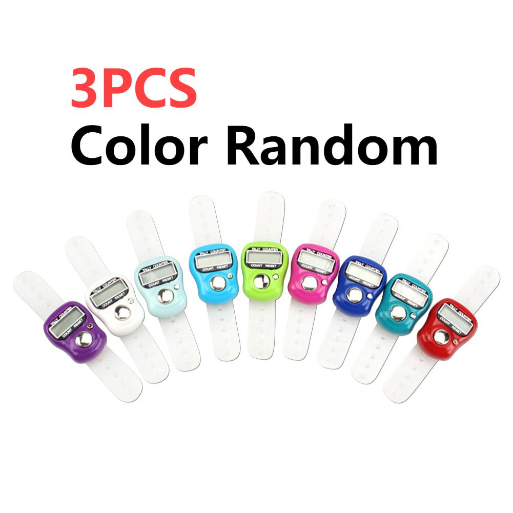 20-1 szt. Licznik palcowy Klik Mini Marker ściegów Rząd Robótki na drutach Liczniki elektroniczne Cyfrowy licznik kliker LED Narzędzie