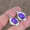 Russian Charoite Gemstone 925 Sterling Silver Jewelry Earring 1.50" KKG-641