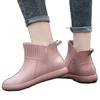 Short tube fashion waterproof shoes women's rubber shoes kitchen work rain shoes rain boots non-slip cover shoes students Korean version outside wear
