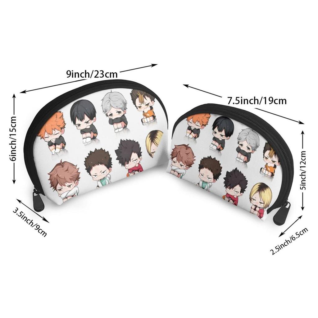 Pouch with coin storage large shell travel toiletry travel small item large capacity Haikyu!! purse, pouch, wallet, portable, functional, capacity,