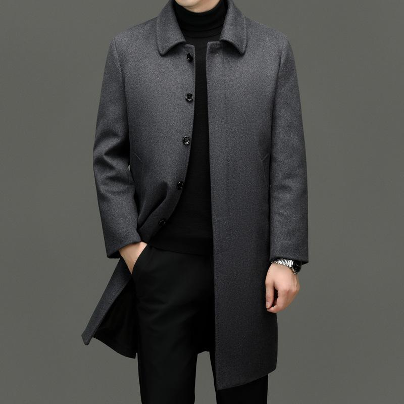Business Casual Jacket Winter New Temperament Lapel Trendy Coat Men