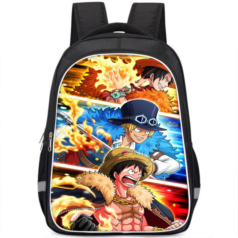 One Piece Luffy Backpack For Kids School Bag Durable Nylon Cartoon Design
