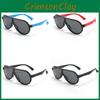 Neue Kinder Polarisierte Sonnenbrille Retro Mode Frosch Spiegel UV400 8290 Schwarz Grau Glas
