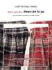 Women's Plaid Velvet-Lined Wide-Leg Pants - Autumn/Winter 2025 Retro Style