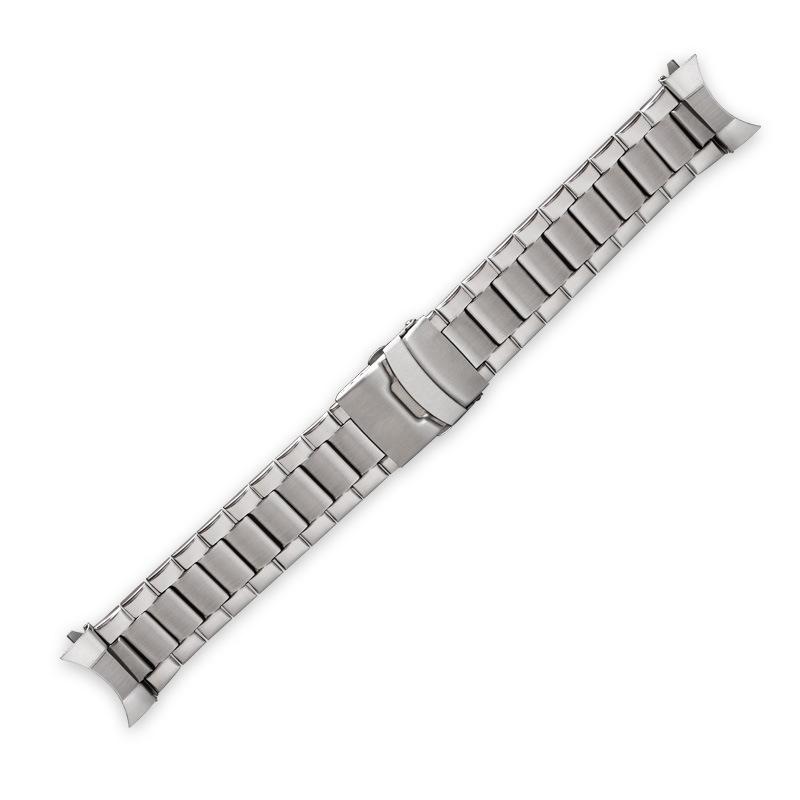 Applicable to Huaweiwatch 2proWatch Band New Stainless Steel Three-Bead Strap Straight Arc End Solid Steel Belt22mm