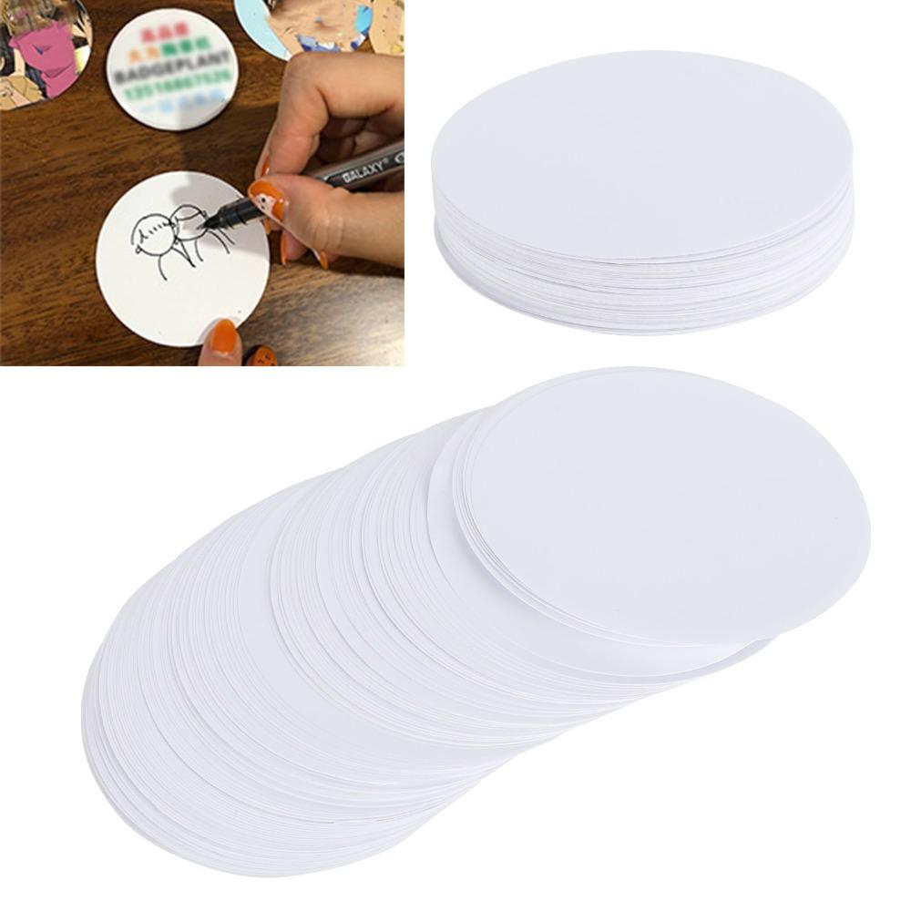 100pcs 44MM DIY Badge Papers White Button Badge Blank Paper Badge Making Paper  DIY Crafts