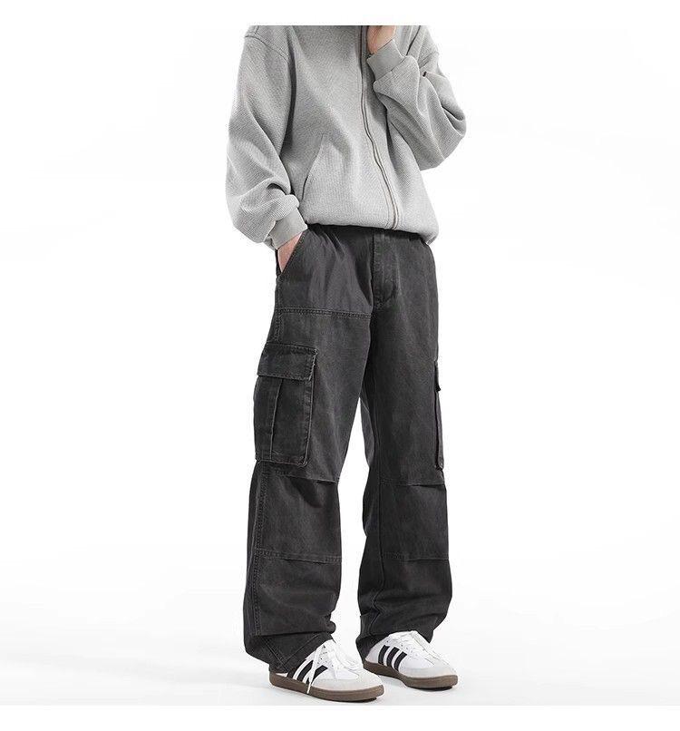 Unisex Multi-pocket Cargo Pants: Autumn High Street Straight-Leg
