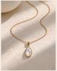 Irregular Waterdrop Necklace Pendant for Women, Aesthetic Crystal Healing CZ Stone Spiritual Jewelry
