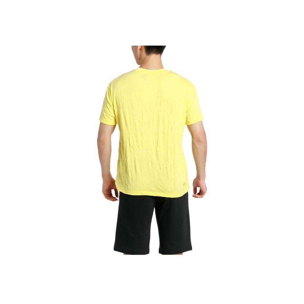 Puma Logo Print Outdoor Casual Sports Crew Neck Short Sleeve T-Shirt Men Tops Yellow 579880-46