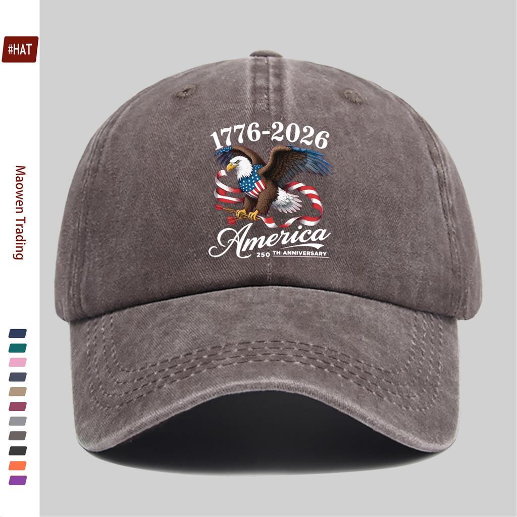 pc th Anniversary of the Founding of the United States Commemorative Eagle and Stars and Stripes Print Baseball Cap