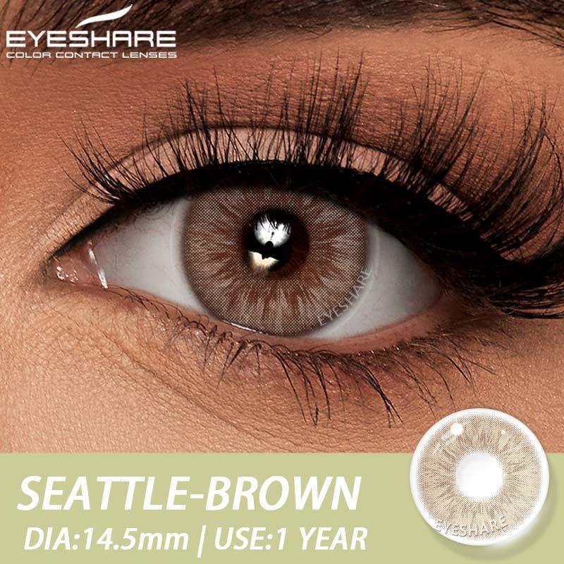 EYESHARE New Natural Color Contact Lenses Pink and Brown Contact Lenses Fashionable Purple-Grey Eye Contact Lenses Color Contact Lenses of the Year