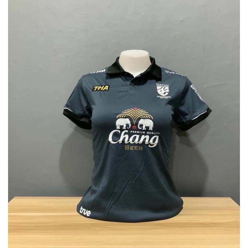 Thailand National Women Football Soccer Training JERSEY CHEER Fan Print Vintage Retro Elephant Quick Dry Polo Shirt Short Sleeve Uniform Sport Outdoor