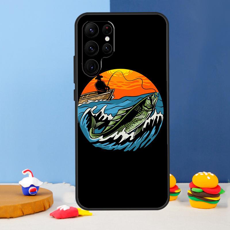 Fishing Fisherman Phone Case For Samsung Galaxy S24 S25 Ultra S9 S10 S20 S22 S21 S23 Plus S24 FE Cover Coque