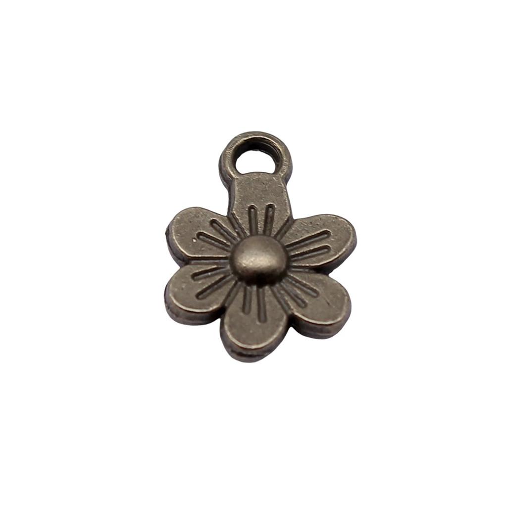 Simple Flower Charms Antique Alloy Pendants For Minimalist Floral Jewelry