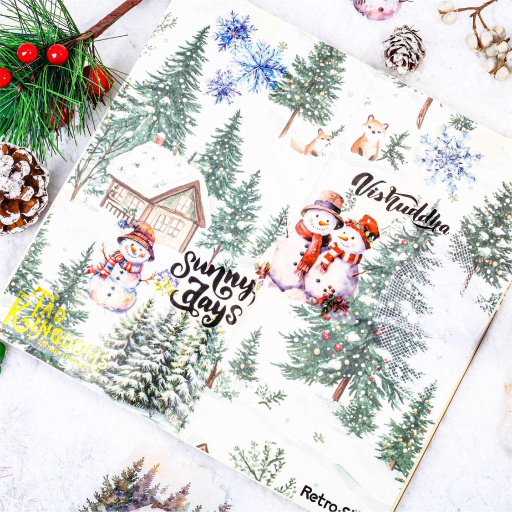 Winter Schnee DIY Collage Aufkleber - Weihnachten Journal Pack