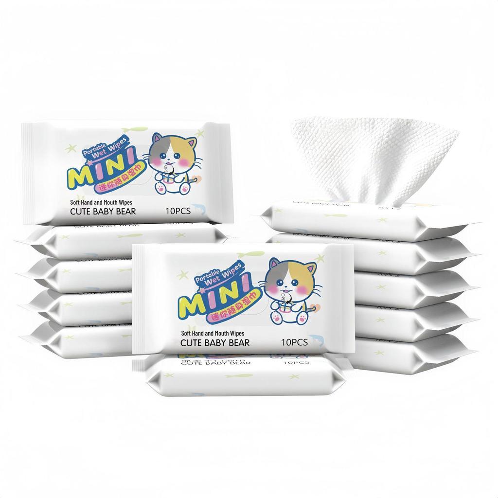 Portable Baby Hand & Mouth Wipes - Pure Water, Disposable Infant & Toddler Wet Wipes