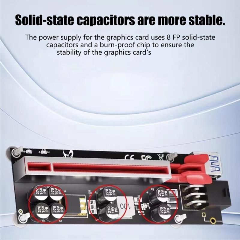 ABS Material PCIExpress X1 to X16 Extension Cable 6Pin Power for Cooling and Easy GPU Installation