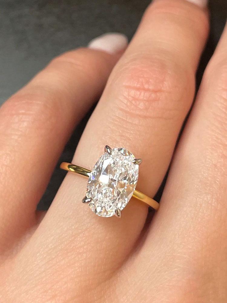Anillo de Plata de Ley 925 Brillante Hermoso con Piedra Ovalada de Zircón de 1-8 Quilates para Mujeres Compromiso Boda Lujo Alta Calidad Joyería Fina