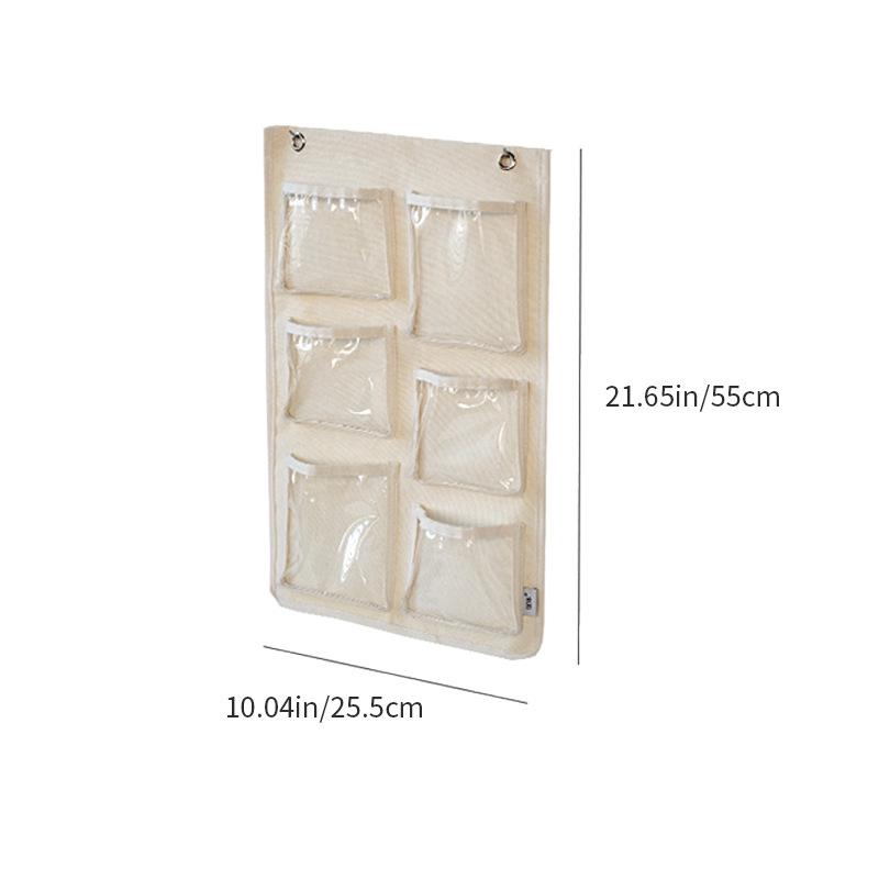 

1PCThickened Canvas Waterproof Storage Bag Household Wall-mounted Bags Transparent Large Toy Storage Organizer Makeup Container білий