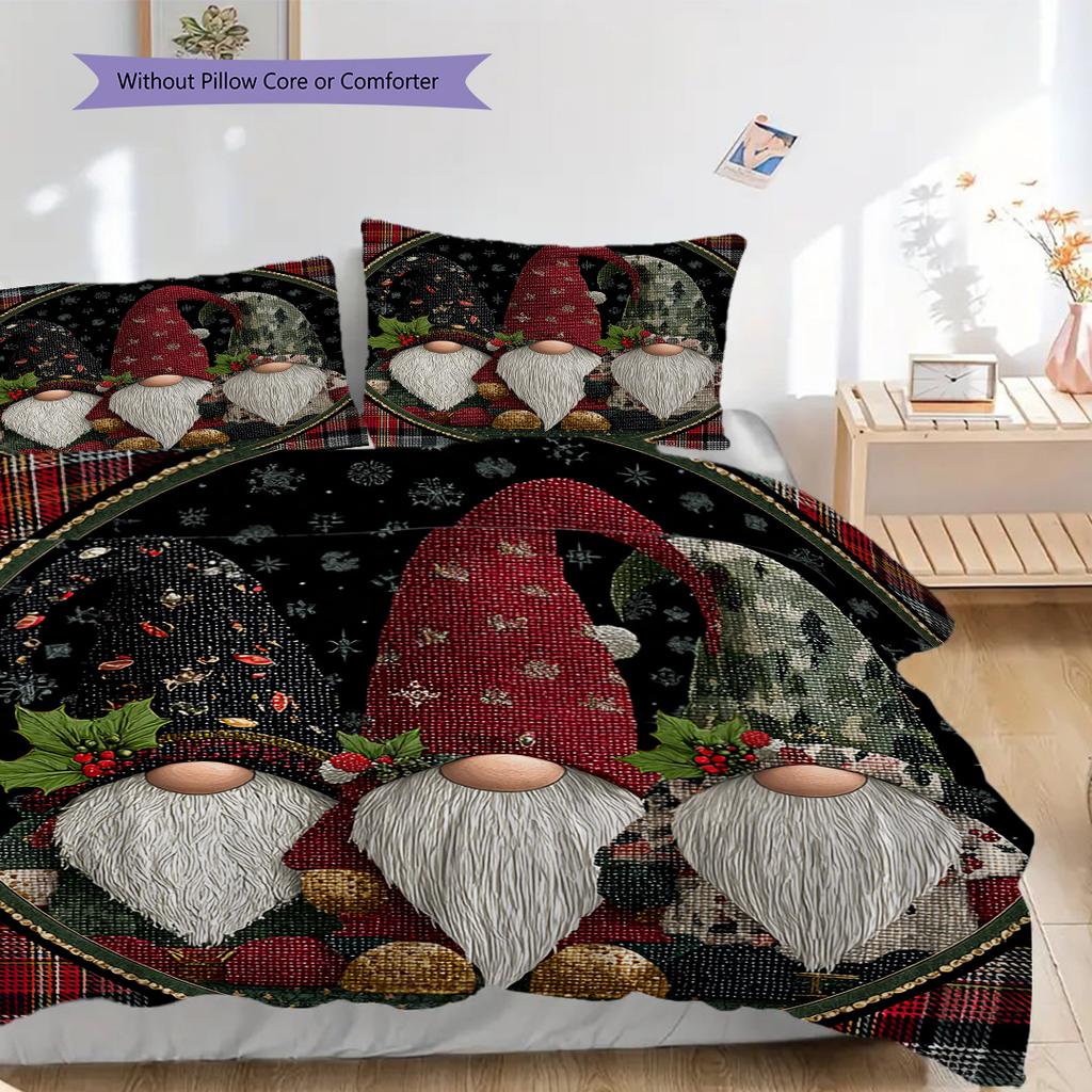 Dwarf Pattern Bedding Quilt Set Quilt Cover Pillowcase Home Decoration Birthday Gift (1 * duvet cover + 2 * pillowcase, without core)
