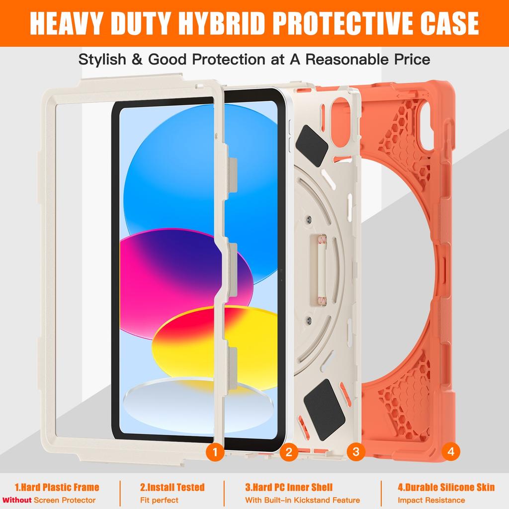 360 Rotating Stand Case Universal for IPad 2025 A16 11th 10.9 2022 10th Gen. A3354 A3355 A3356 A2757 A2777 A2696 Hybrid Cover
