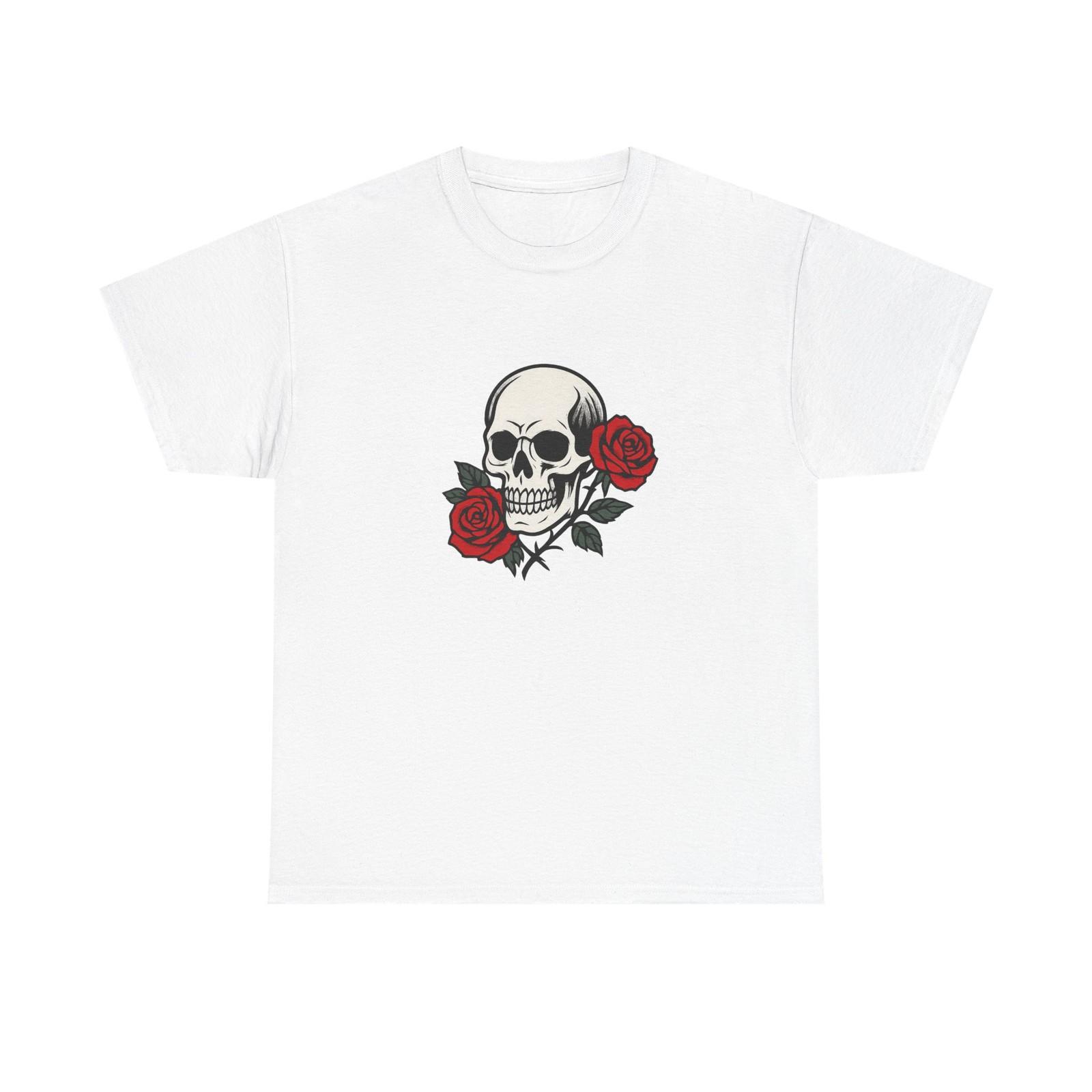 

Unisex Adult T Shirt Punk Skull Rose Tattoo Graphic 5XL різнокольоровий