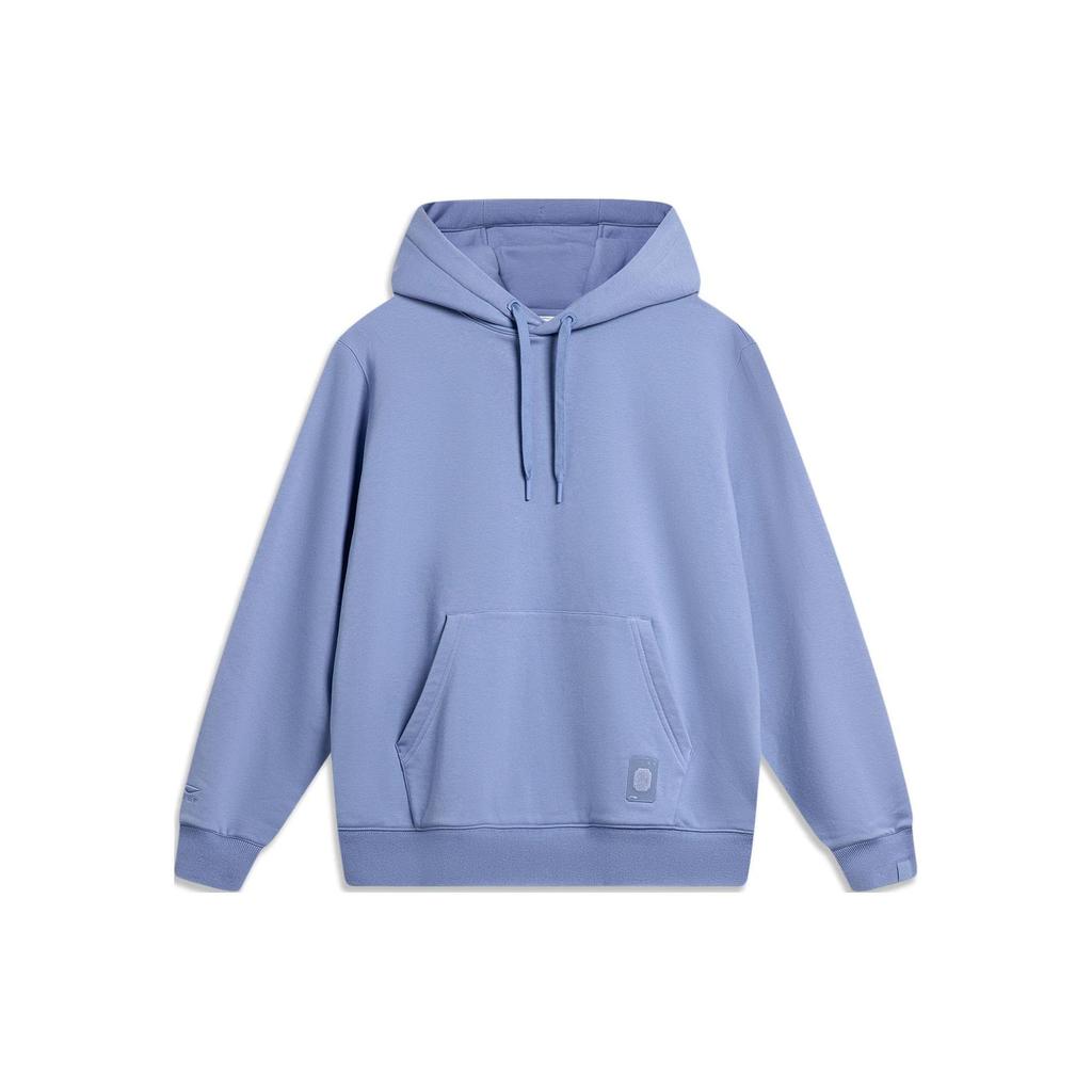 Li Ning China Color Series Solid Loose Pullover Hoodie Unisex Hoodies Butterfly-Blue AWDU031-4