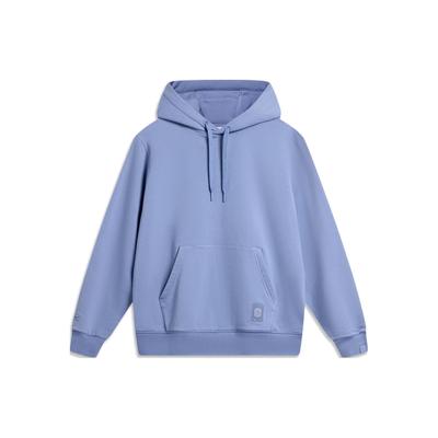 Li Ning Çin Renk Serisi Düz Bol Kapüşonlu Sweatshirt Üniseks kapüşonlular Kelebek-Mavi AWDU031-4