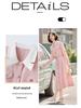 2025 Spring Women's Color Block Long Dress with Belt and Turn-Down Collar