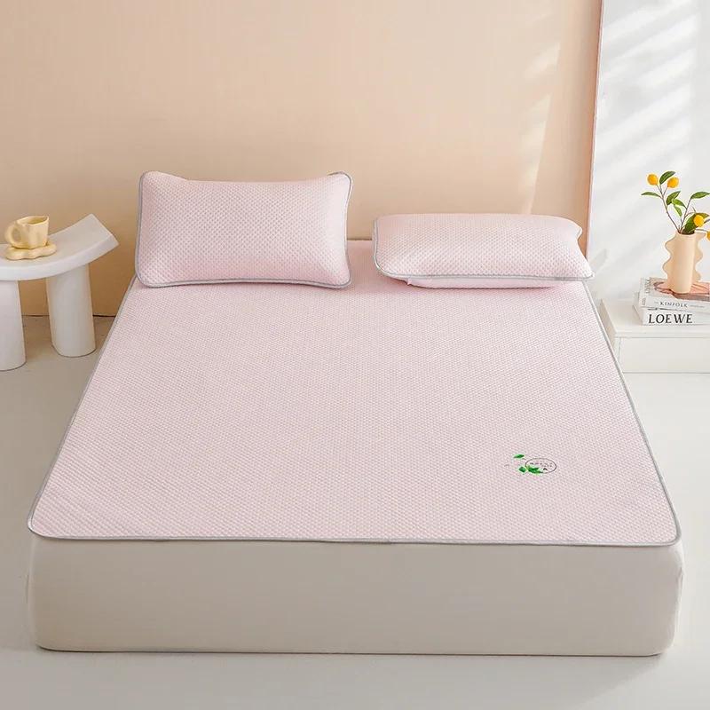 

Прохладный шелковый охлаждающий коврик с мятной молекулой воды, летний прохладный чехол для кровати, антибактериальный дышащий простынь(С наволочкой) 120x200cm