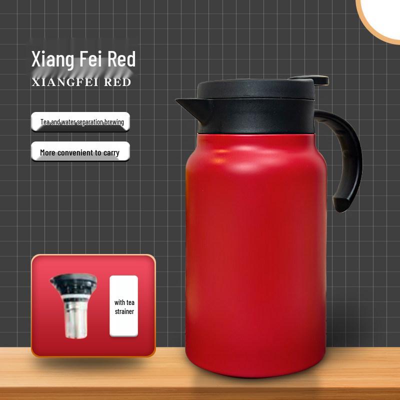 Insulated 1500ML Tea Pot with Divider, Slow Brew Kettle, Large Capacity Thermos for Home