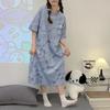 Summer Women's  Loose Short-Sleeve Cartoon Nightdress Cute Lightweight Student Style Sleepwear Home Wear Pajamas
