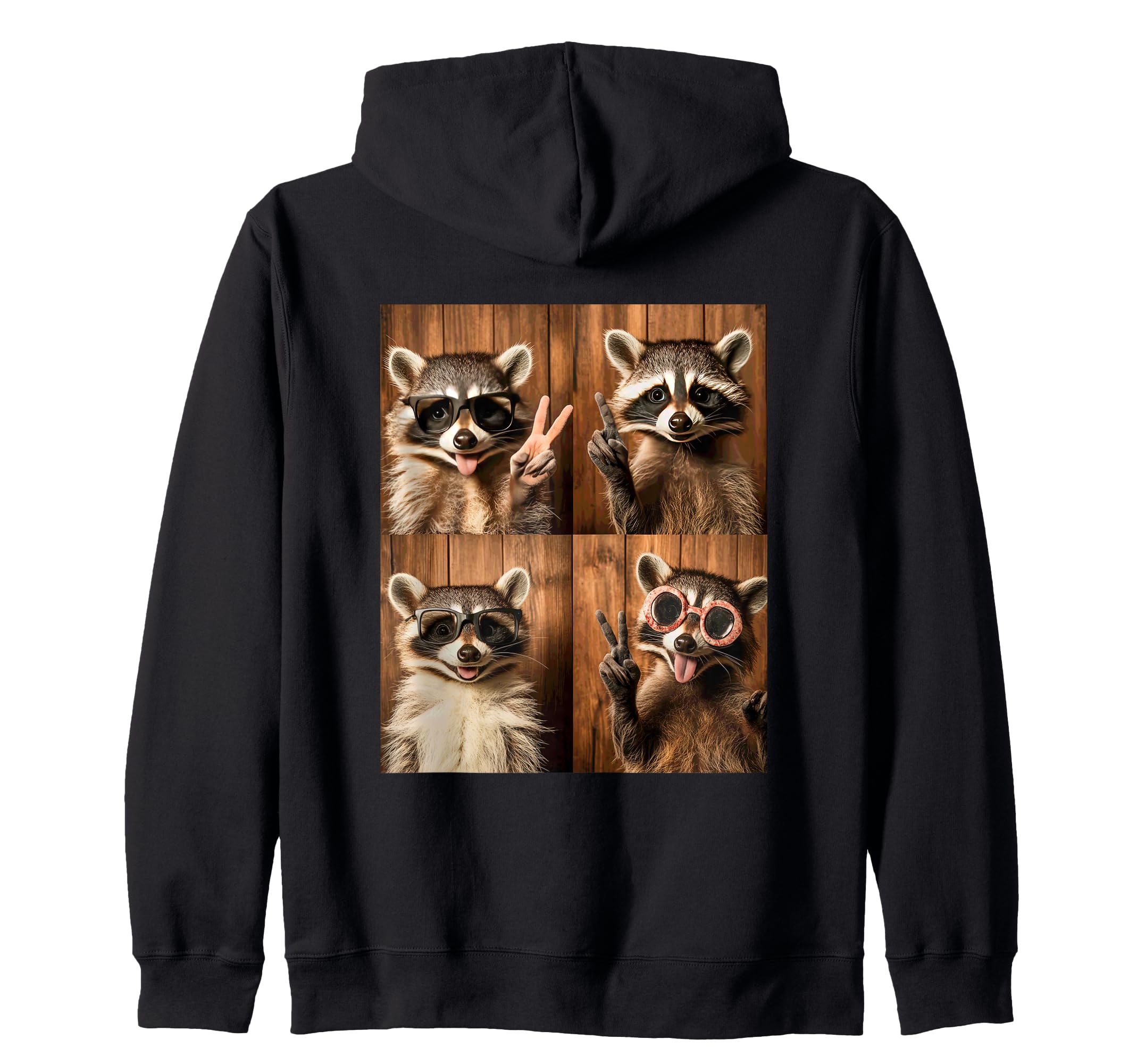 

Peace Out Raccoon Солнцезащитные очки Fun Zip Hoodie чёрный